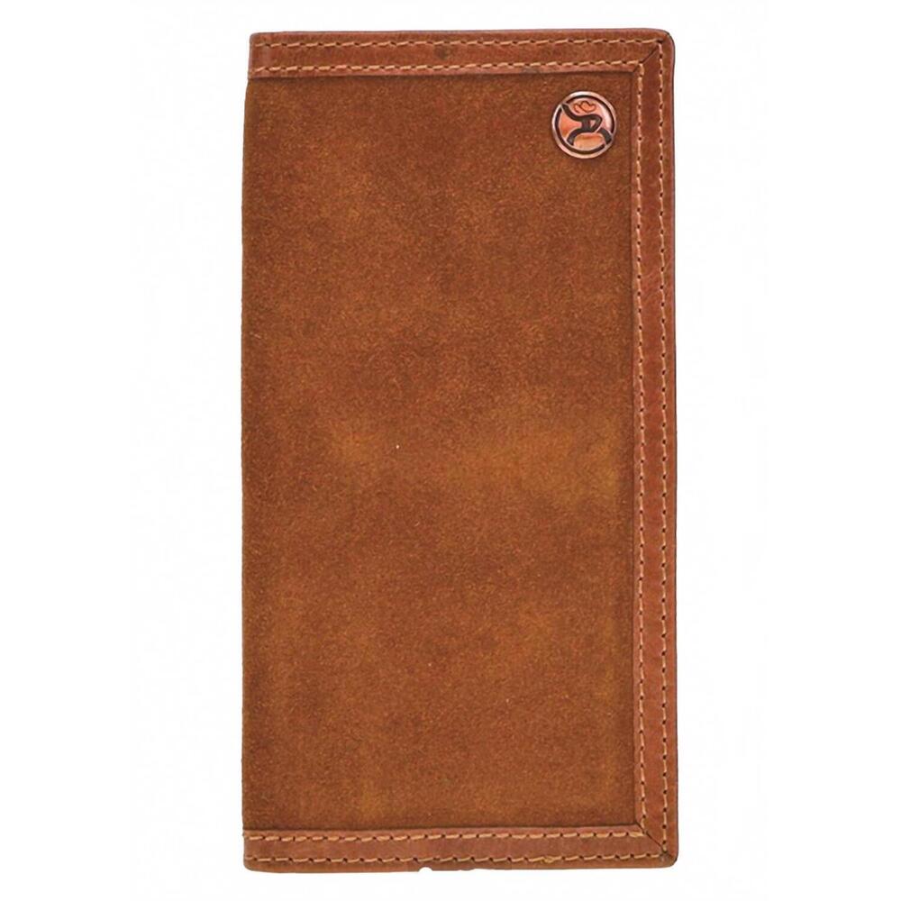 NEW HOOEY roughy leather rodeo wallet in tan/brown